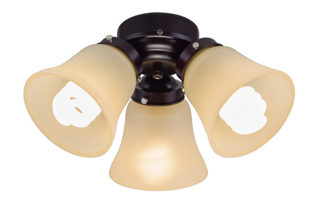 Ventilateur de plafond 3 lumières, Bronze huilé
