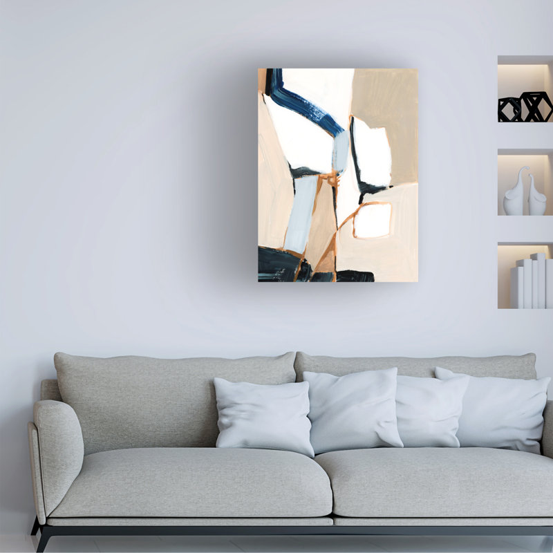 Schéma I par Victoria Barnes - peinture sur toile tendue, H 47 po x l 35 po x P 2 po