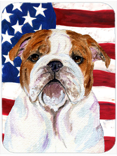 Drapeau américain avec planche à découper en verre Bulldog américain trinx USA