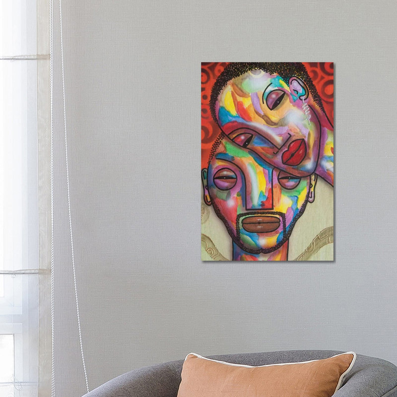«Two Peas in A Pod» par Fred Odle - impression d'art graphique, H 26 po x l 18 po x 1,5 po, Toile avec cadre noir