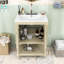 Meuble-lavabo de salle de bain avec lavabo, tablette ouverte et armoire de rangement-877244131