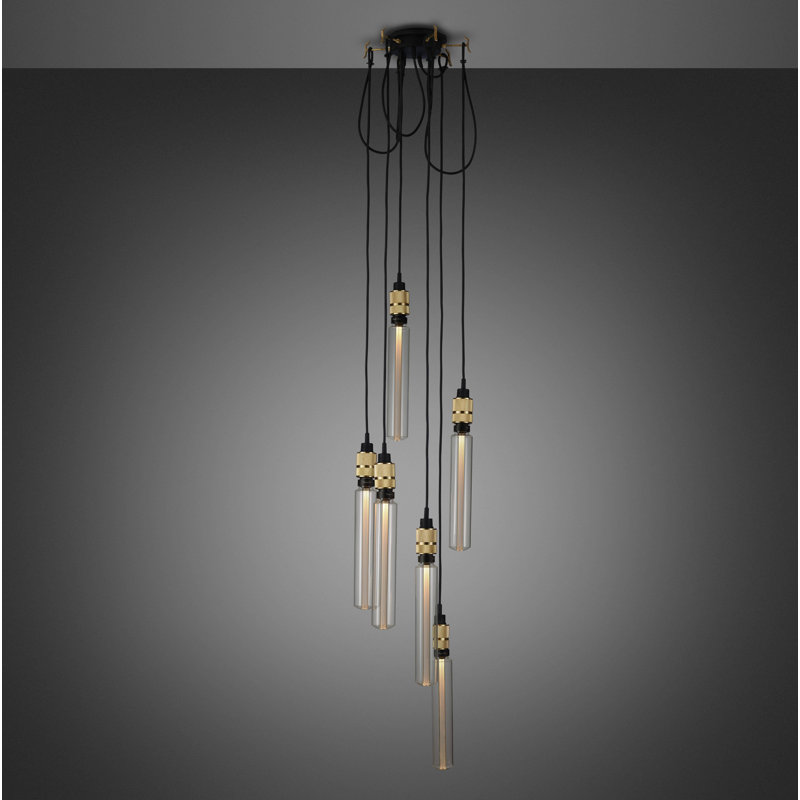 Cross Knurl 6 - Light Pendant, Brass