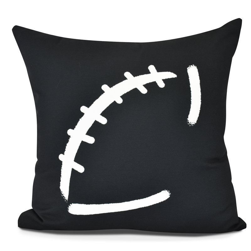 Housse et insert de coussin carré Goals, Gourds and Gatherings, Noir, H 18 po x l 18 po