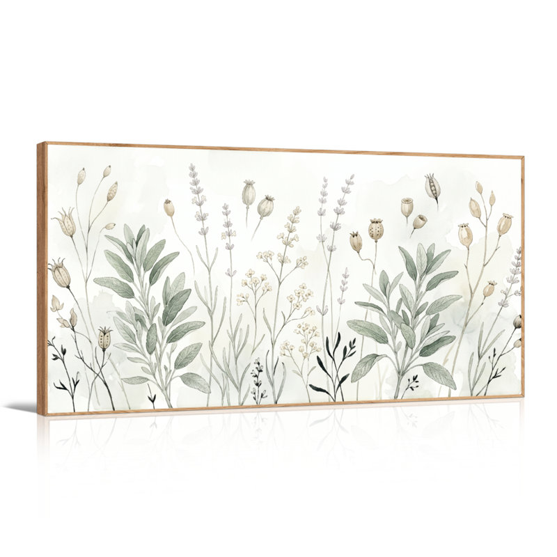 Ensemble de 1 tableau sur toile représentant un jardin botanique, L 46 po x H 24 po, Naturel