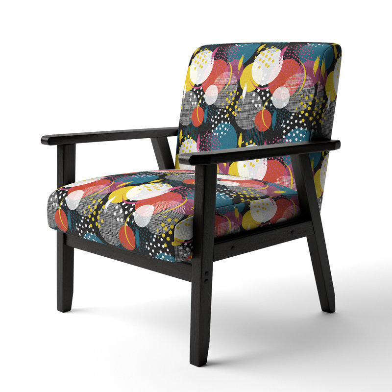 Fauteuil d'appoint rembourré à motif multicolore