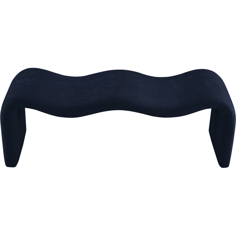 Banc en tissu Monifa Chenille, Tissu chenille bleu marine