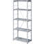 Bibliothèque grise et argentée à 4 tablettes - Rangement polyvalent pour le bureau et la zone de travail