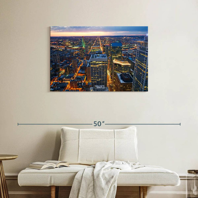 Ravi, lumières du centre-ville de Philadelphie, H 24 po x l 36 po