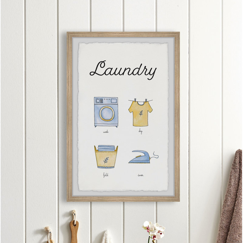Wash Dry Fold Iron - Single Picture Frame Painting, 91cm H x 61cm W x 3.81cm D