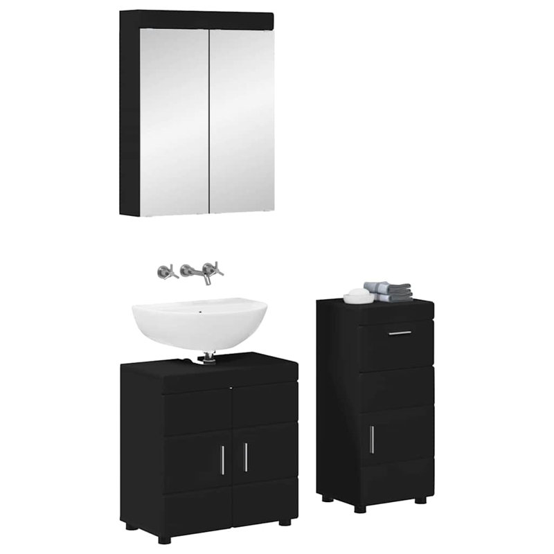 Vanity & Mirror Set, Black