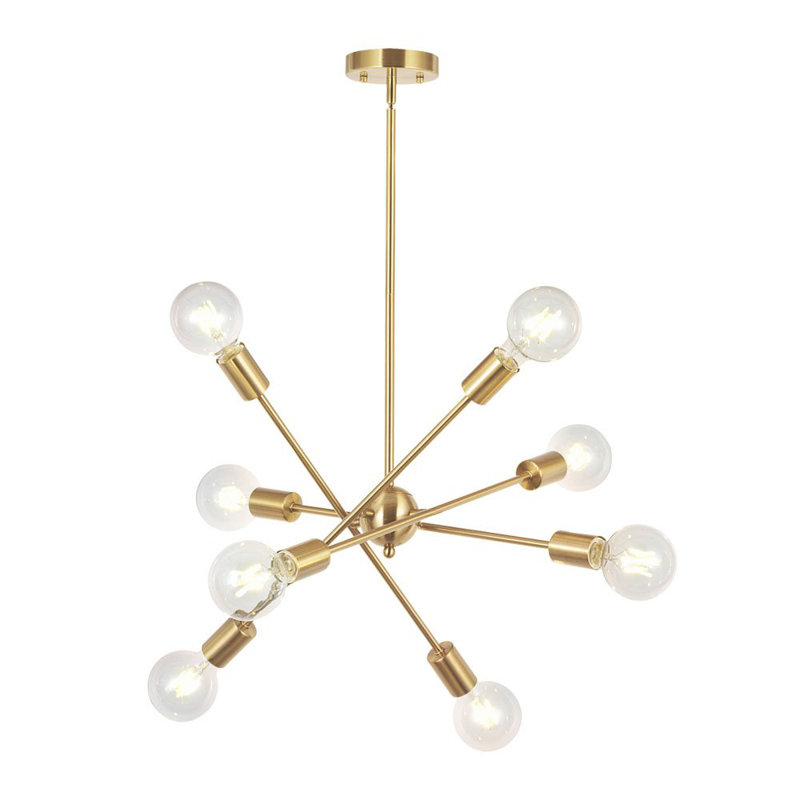 Luminaire suspendu lustre spoutnik 8 lumières Nichole, Laiton