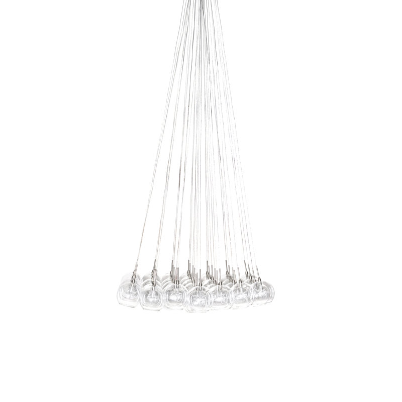 Luminaire suspendu sphère 37 lumières Bemjamin, Globe avec étoile transparente