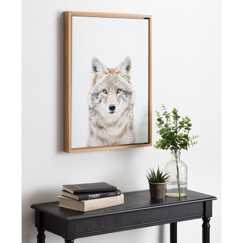 «Wolf Portrait» par Amy Peterson, reproduction d'art sur toile encadrée, Naturel