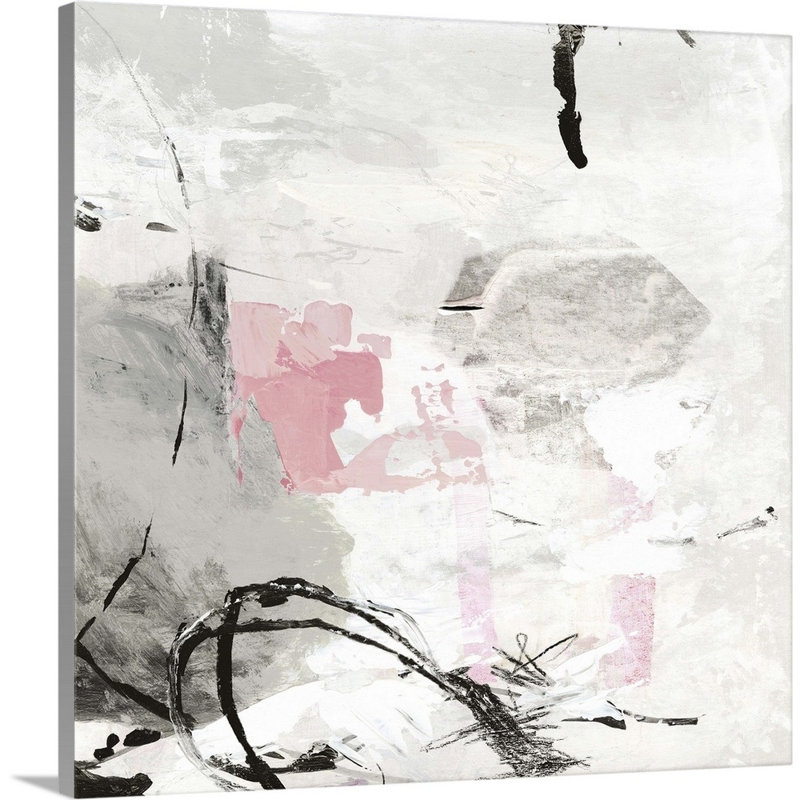 Reproduction d’art sur toile rose-gris, Toile tendue, H 20 po x l 20 po x P 1,25 po