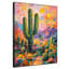 Très grand art mural imprimé sur tissu - Jardin de cactus vibrant dans les couleurs du désert du coucher du soleil pour la chambre à coucher - «Assemblage requis du cadre (cadre non fini)»-124792271