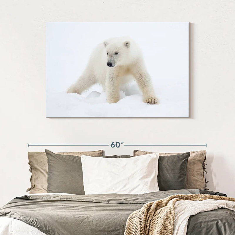Brampt Juvenile Polar Bear, 32" H x 48" W