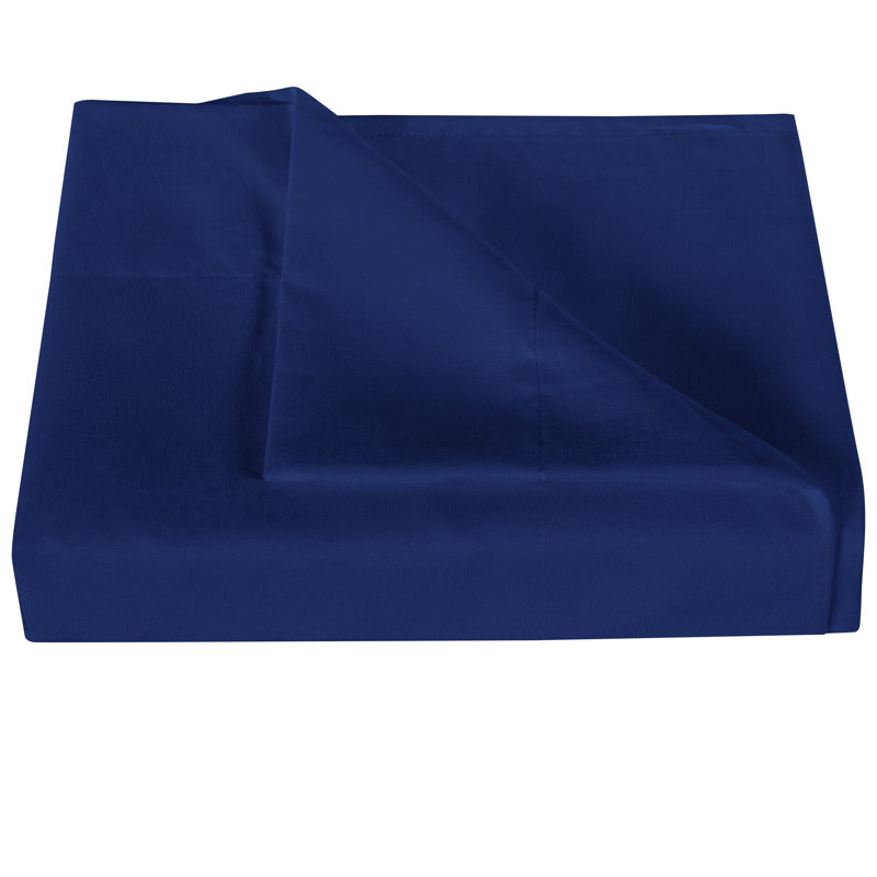 Drap plat en microfibre , Bleu marine, Drap plat pour lit simple TG