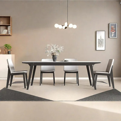 Rock plate dining table and chair combination