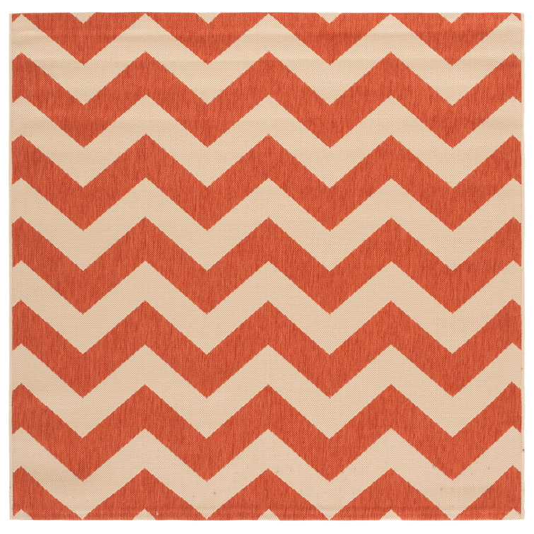 Arneshia Chevron Beige/Terracotta Indoor / Outdoor Area Indoor/Outdoor Area Rug