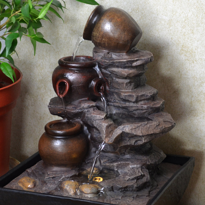 Skelly Weather Resistant Rock Fountain with Light
