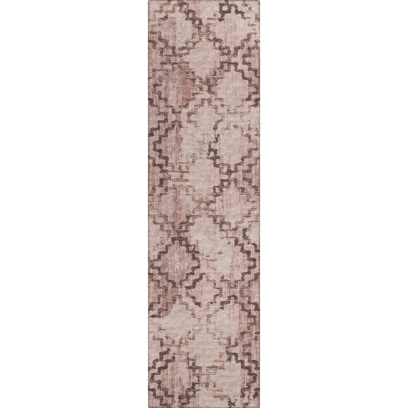 Ancier Chenille Washable Moroccan Indoor / Outdoor Rug, Runner 2'3" x 7'6"