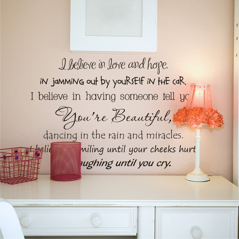 Adhésif décoratif «I Believe In Love And Hope»