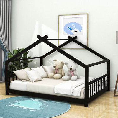 Lorilei Wooden House Platform Bed with Slats Support