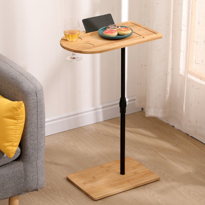Table d'appoint à hauteur ajustable - Idéale pour le salon, ovale ou rectangulaire. Bureau gain d'espace pour les espaces intérieurs. Assemblage simple requis.