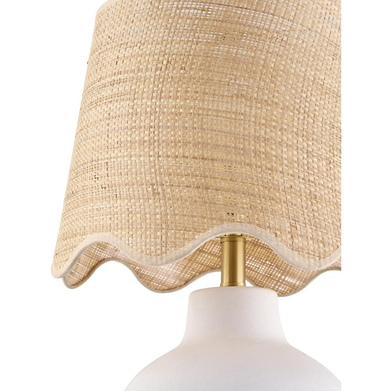 Ganza Table Lamp, White, Brown