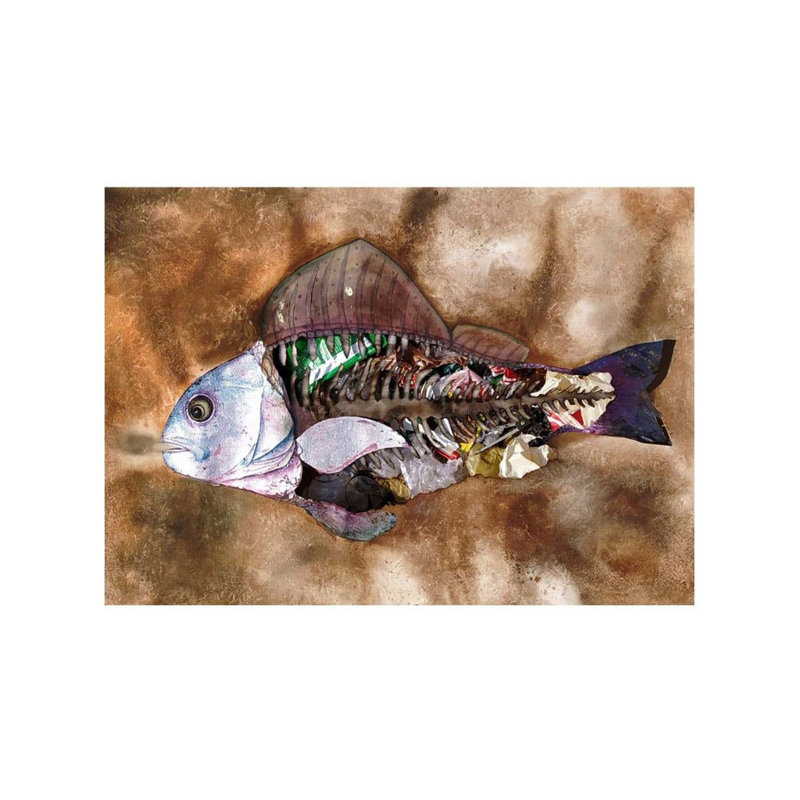 La vie étant détruite | Feuille d'argent et aquarelle sur papier | Par Abhilasha Singh