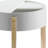 White & Natural Round End Table