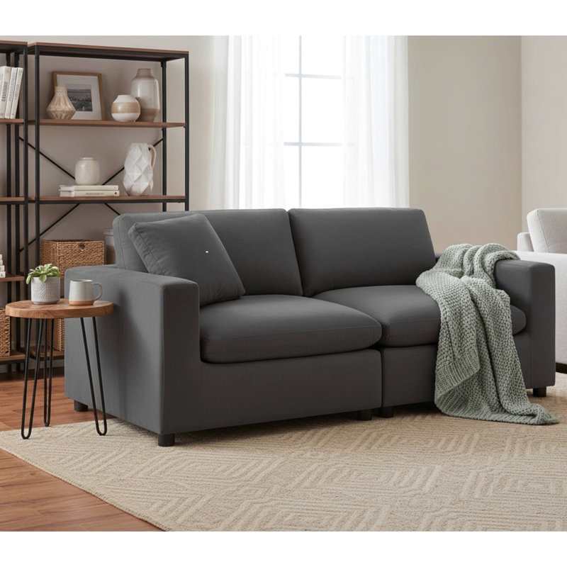 Caylie Modular  2-Piece Sofa - Charcoal, Charcoal