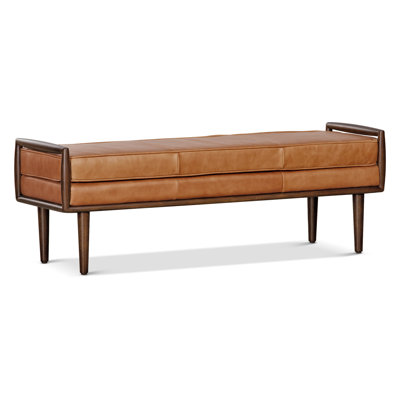 Cura 53.5" Genuine Italian Leather Bench