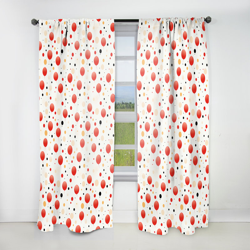 Playful Polka Dots IV - Rideau abstrait - Rideau abstrait obscurcissant - 1 panneau, L 52 po x L 84 po
