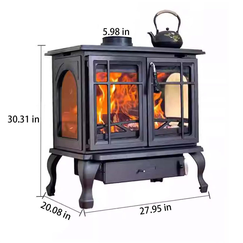 Foyer surdimensionné en verre pour chauffage intérieur