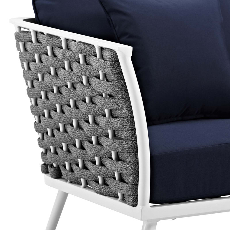 Fauteuil d'extérieur Stance, Marine, Blanc