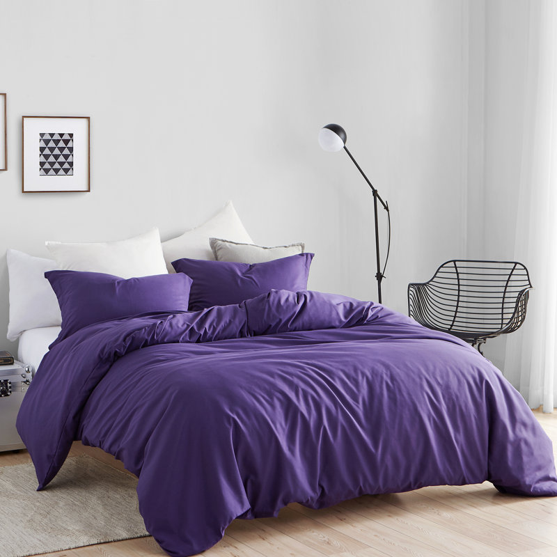 Microfiber / Polyester Duvet Cover, Queen Duvet Cover + 2 Shams, Blue
