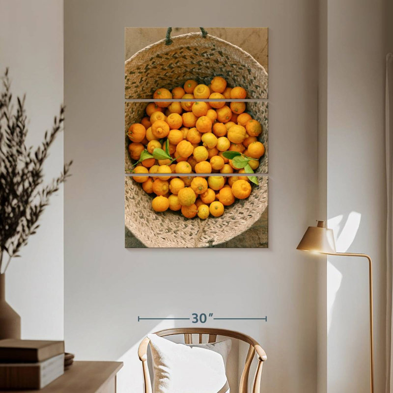 Yarlin Basket Of Fresh Lemons, 65" H x 42" W