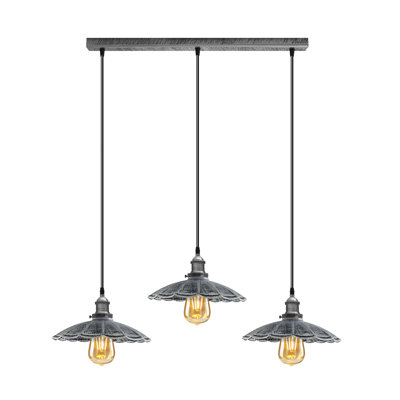 Henleaze 3 - Light Brushed Silver Kitchen Island Pendant