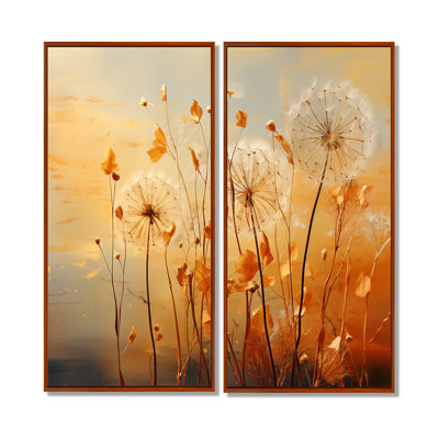 Chaput - Orange Art Prints On Canvas Set Of 2