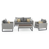 Milo 4 Piece Rattan Sunbrella Sofa Set with Cushions