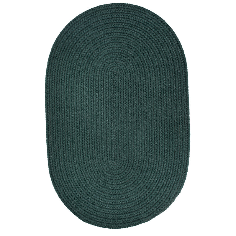 Tapis vert d’intérieur/d’extérieur tressé à la main Smyth, Ovale 2 pi x 3 pi