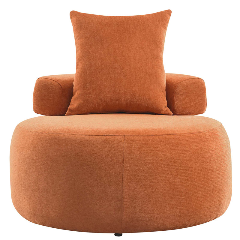Demarlis Upholstered Accent Chair, Orange Chenille