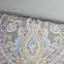 Housse de couette 5 pièces en coton gris pour lit très grand avec fermeture à boutons et coussins décoratifs de taille décorative brodée-124510978