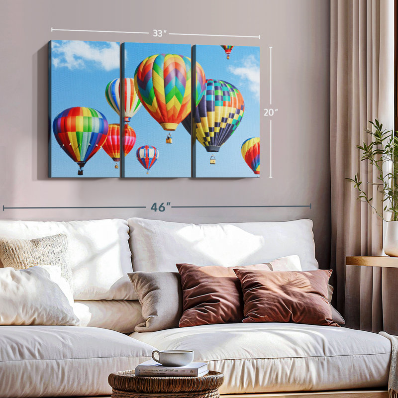 «Rainbow Hot Air Balloon» sur, H 20 po x l 33 po