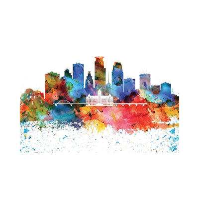 Minneapolis Skyline - Wrapped Canvas Painting