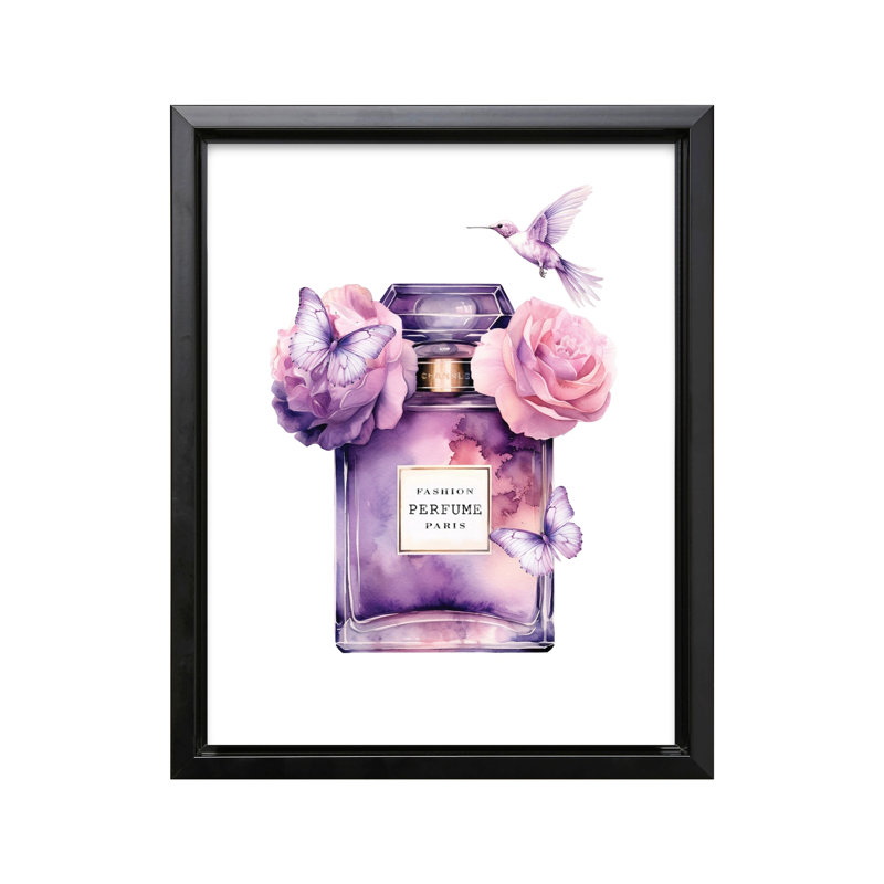 Parfum mauve, Black Framed, Canvas, 16"H x 20"W