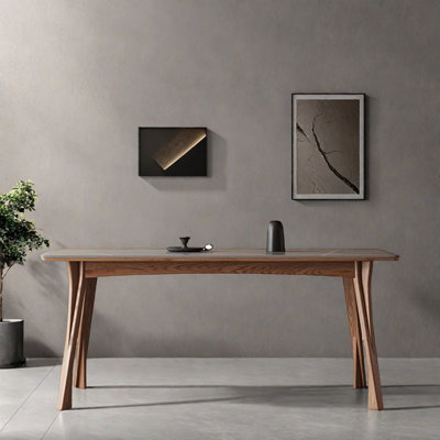 Table de salle à manger moderne et simple en bois de frêne