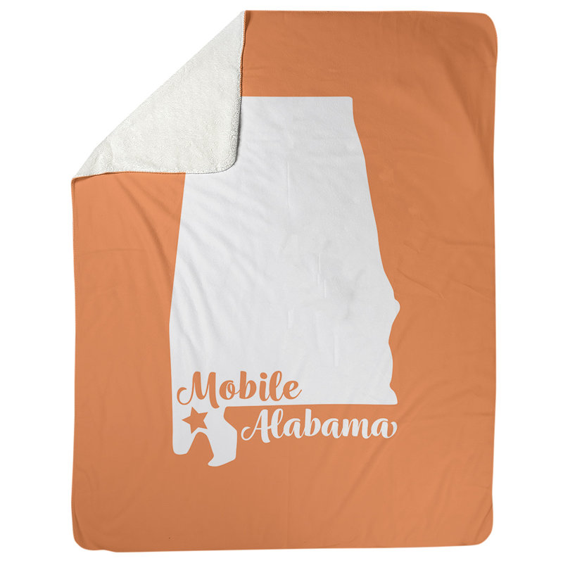 Jeté polaire de l’alabama mobile, Orange, l 52,5 po x L 62,5 po