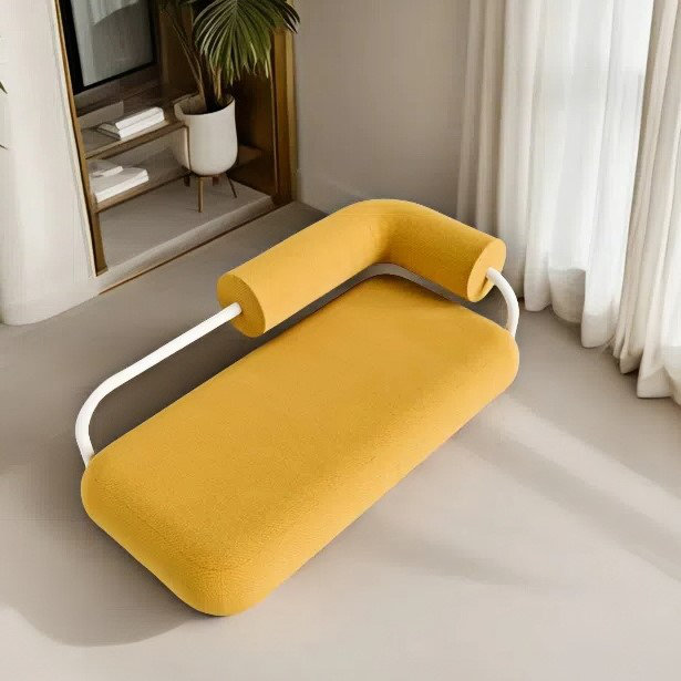 Chaise longue paresseuse simple, simple et créative, Jaune, Orienté à droite